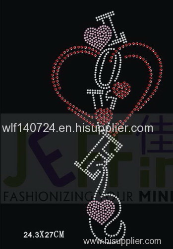 311love hot-fix heat transfer rhinestone motif design