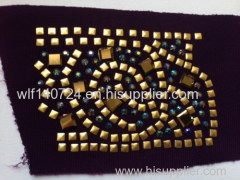 311 gold hot-fix heat transfer rhinestone motif design