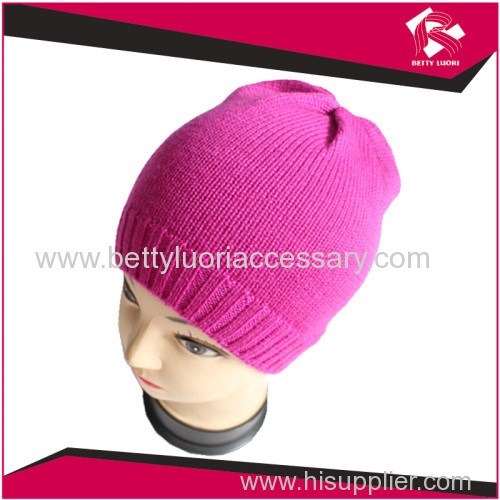 LADIES PINK ACRYLIC BEANIE