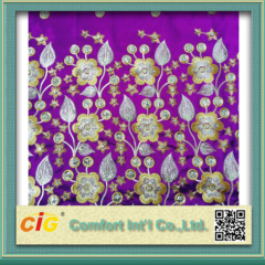 Embroidered polyester scarf fabric