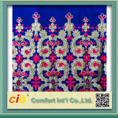 Embroidered polyester scarf fabric