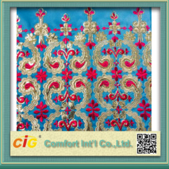 Embroidered polyester scarf fabric