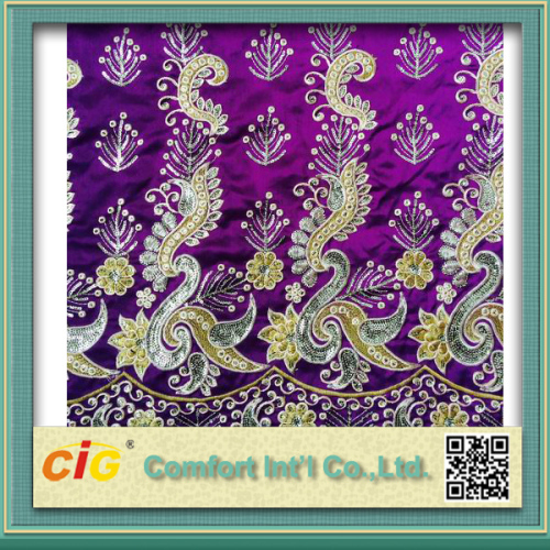 Embroidered polyester scarf fabric