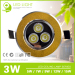 3W Golden Ultra-thin Recessed LED Ceiling Lamp