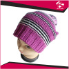 LADIES KNITTED PURPLE BEANIE