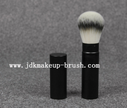 Matt black duo fiber retractable makeup powder brush