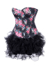 women floral corset with fluffy skirt