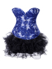 fancy camouflage jean blue corset with skirt