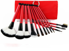 Cheap red makeup brush set