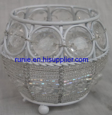 crystal beads candle holders
