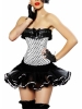 sexy white polka dot corset with mini skirt