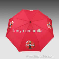 Automatic folding umbrella metal frame and fiber ribs promotional and advertising purpose budget items