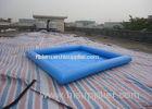 Square PVC blue Inflatable Water Pool / Water Pool For Kids Fun 32cm Depth