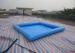 Square PVC blue Inflatable Water Pool / Water Pool For Kids Fun 32cm Depth