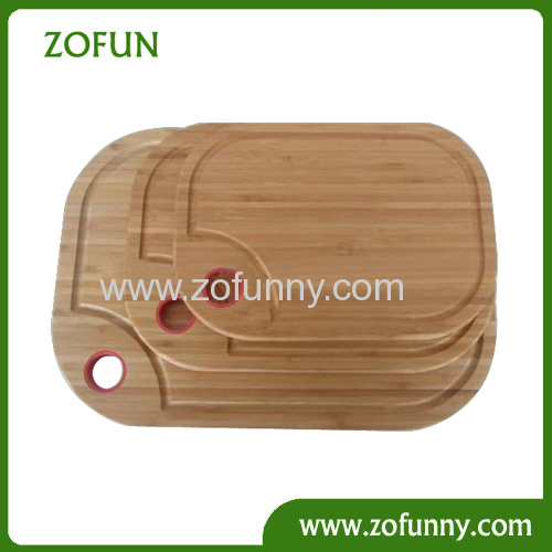 3pcs round angles bamboo cutting board with sink sets