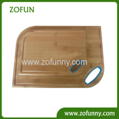 Two sizes bamboo cutting board with silicone handle