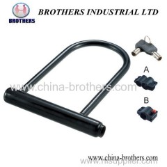 U-Shaped Black Bicycle Lock