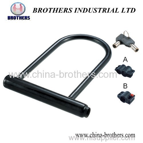 U-Shaped Black Bicycle Lock