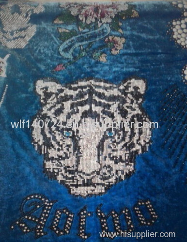 311 tiger hot-fix heat transfer rhinestone motif design