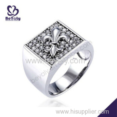 fleur de lis design 925 steling silver rings fashion jewelry gifts for men