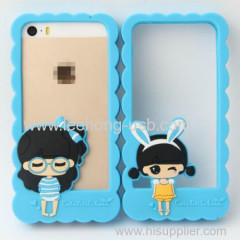 Cute girls shape silicone cases for iphone
