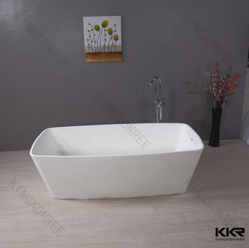 Popular sale acrylic solid surface free standing white bathtub