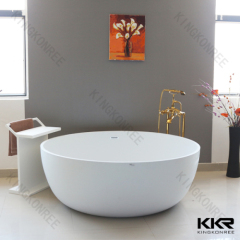 Popular sale acrylic solid surface free standing white bathtub