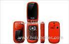 Red Dual SIM Flip Model Mobile Phones 950mAh with Loudspeaker