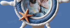 ocean style / circular/ cute photo frame