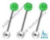 Fashion Surgical Steel 14G Ferido Ball Tongue Barbell Piercing Jewelry With CZ Stone OEM