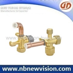 Three Way Air Conditioning Valves for Brass Flare Nut & Plastic Nut