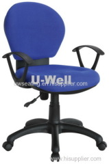 blue mid back fabric office task swivel armrest computer desk staff chair U-Well