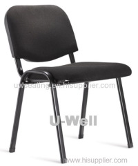 2015 hot Promotion fabric cushion back plastic metal steel four leg stack school church guest conference study chair