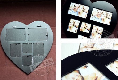 heart-shaped / villager / wood photo frame