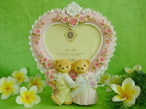 fashion / teddy bear / resin photo frame