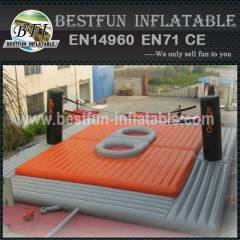 Inflatable bossaball game court