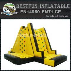 Inflatable tower climbing wall with slide