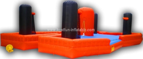 Bungee run basketball inflatable challenge games