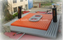 Inflatable bossaball game court