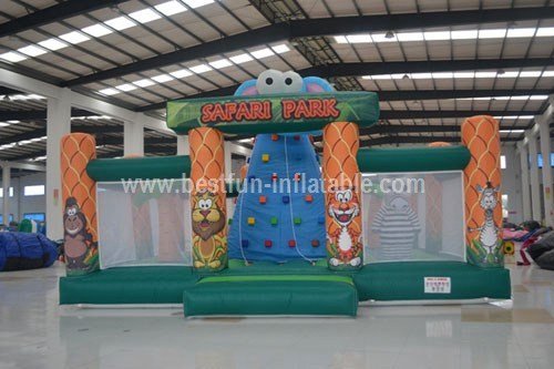 Inflatable sport game jungle climbing wall