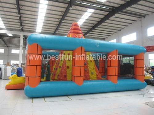 Interactive pyramid inflatable rock climbing wall