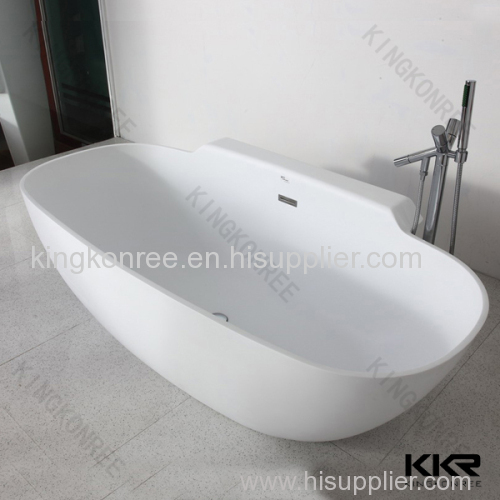 Pure White Resin Stone Shower Tub / Acrylic Solid Surface Bathtub