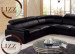 Black U Shape Leather Sofa