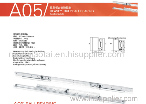 A05/A05B Heavy-Duty Ball Bearing Table Slide