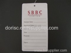 garment paper hang tag with cotton string