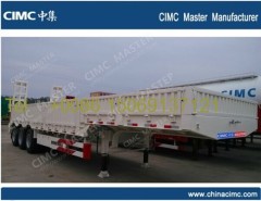 China CIMC 3 Axles Low Bed Semi Trailer for excavator transportation