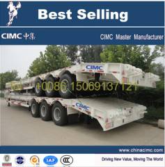 China CIMC 3 Axles Low Bed Semi Trailer for excavator transportation