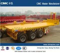 Chinese CIMC 3 Axles Low Bed Container Semi Trailer