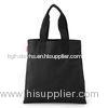 Personalized Black Cloth Shopping Bags / Organic Cotton Carrier Bags For Garment / Grocery / Shoes