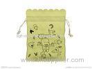 OEM / ODM Durable Eco Organic Cotton Drawstring Pouch / Bags For Women Jewelry With Heat Transfer Pr